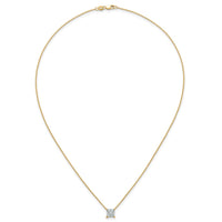 14k 1 1/2ct Lab Grown Dia VS+ F+ Princess Comp 18in Pendant Necklace