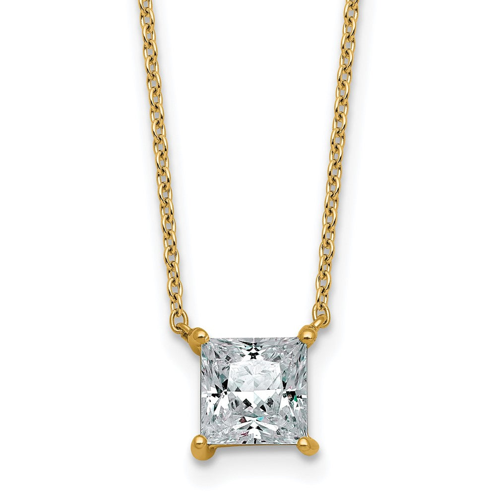 14k 1 1/2ct Princess 4 Prong Pendant Mounting