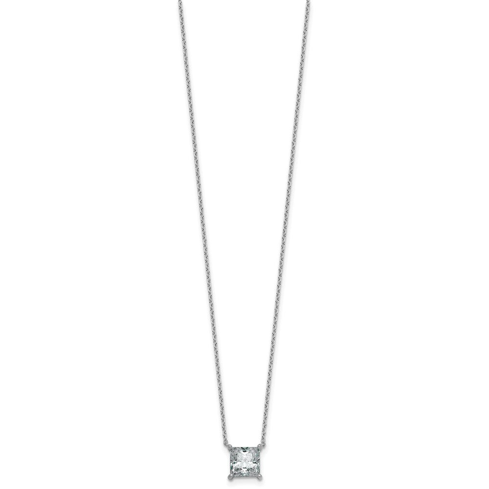 14kw 2ct Lab Grown Dia VS+ F+ Princess Comp 18in Pendant Necklace