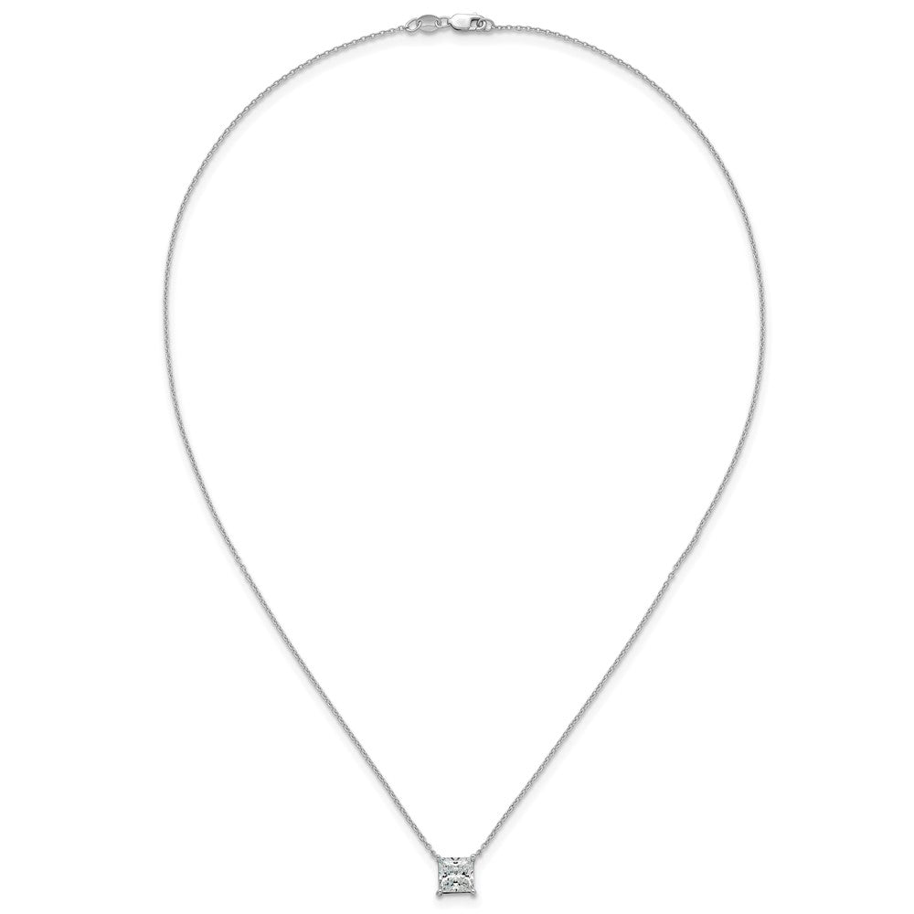 14kw 2ct Lab Grown Dia VS+ F+ Princess Comp 18in Pendant Necklace