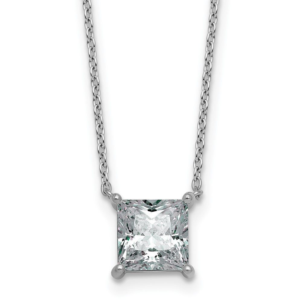 14kw 2ct Lab Grown Dia VS+ F+ Princess Comp 18in Pendant Necklace
