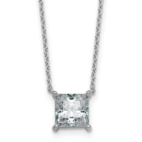 14kw 2ct Lab Grown Dia VS+ F+ Princess Comp 18in Pendant Necklace