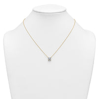 14k 2ct Lab Grown Dia VS+ F+ Princess Comp 18in Pendant Necklace