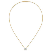 14k 2ct Cert Lab Grown Dia VS+ F+ Princess Comp 18in Pendant Necklace