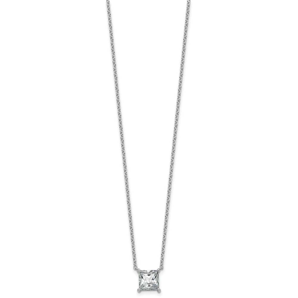 14kw 2 1/2ct Cert Lab Grown Dia VS+ F+ Princess Comp 18in Necklace