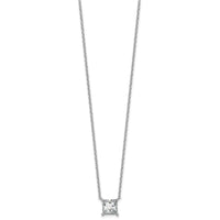 14kw 2 1/2ct Cert Lab Grown Dia VS+ F+ Princess Comp 18in Necklace