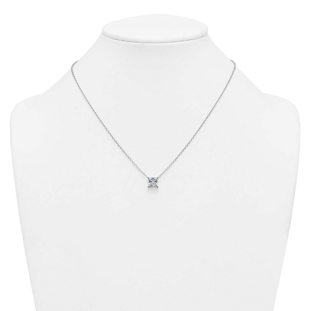 14kw 2 1/2ct Cert Lab Grown Dia VS+ F+ Princess Comp 18in Necklace