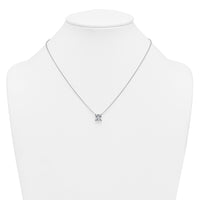14kw 2 1/2ct Cert Lab Grown Dia VS+ F+ Princess Comp 18in Necklace