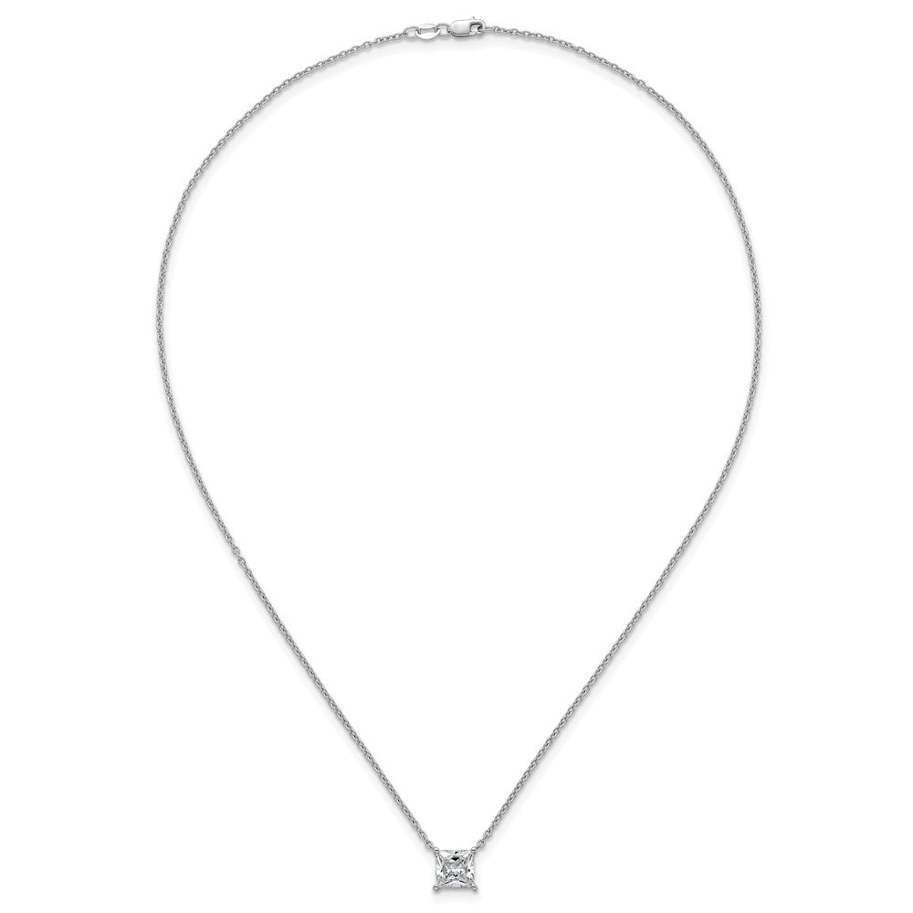 14kw 2 1/2ct Cert Lab Grown Dia VS+ F+ Princess Comp 18in Necklace
