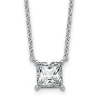 14kw 2 1/2ct Cert Lab Grown Dia VS+ F+ Princess Comp 18in Necklace