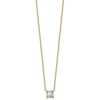 14k 2 1/2ct Cert Lab Grown Dia VS+ F+ Princess Comp 18in Pendant Necklace