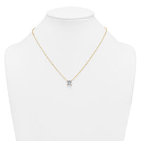 14k 2 1/2ct Lab Grown Dia VS+ F+ Princess Comp 18in Pendant Necklace