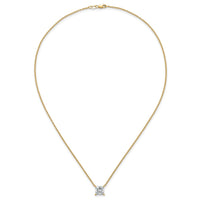 14k 2 1/2ct Cert Lab Grown Dia VS+ F+ Princess Comp 18in Pendant Necklace