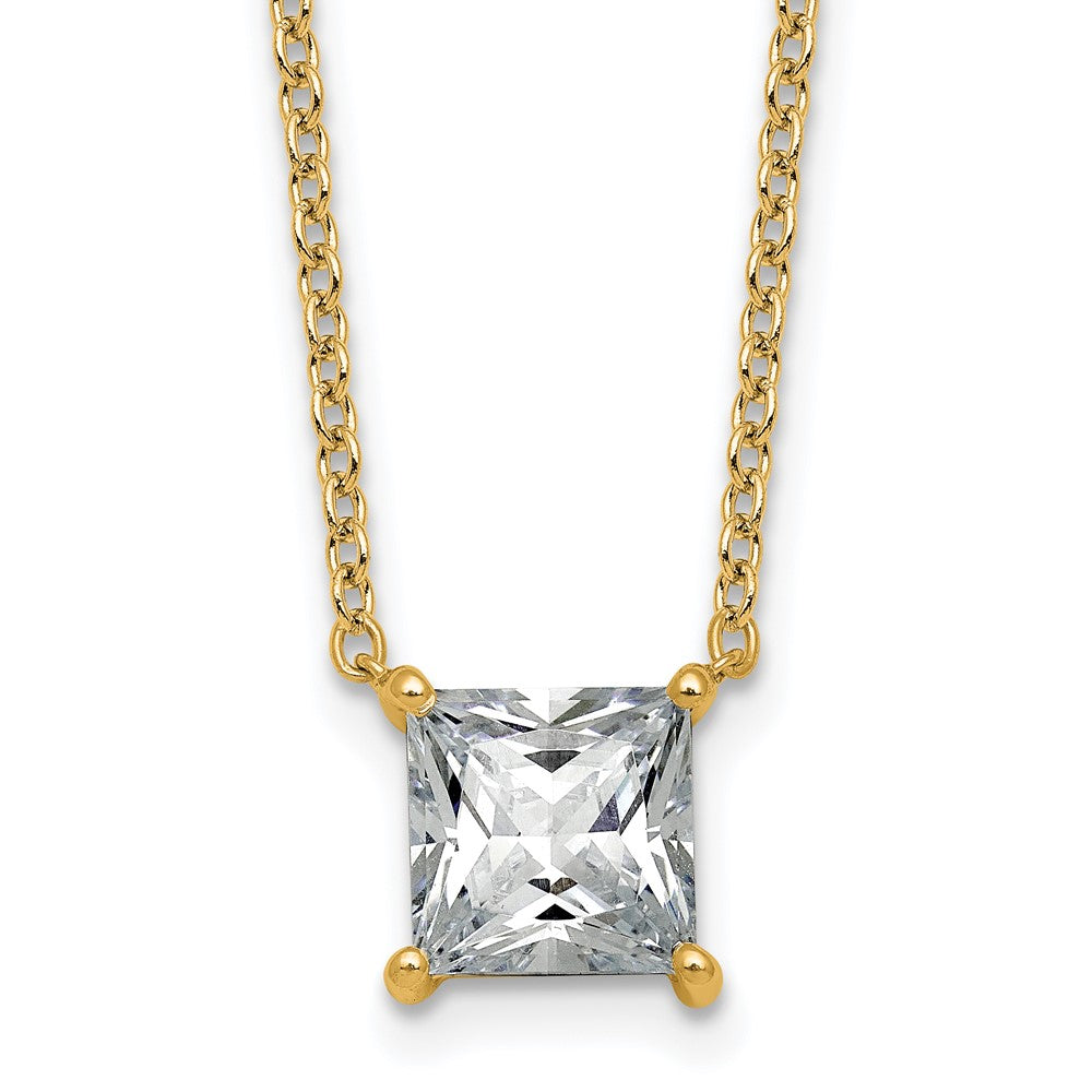14k 2 1/2ct Princess 4 Prong Pendant Mounting