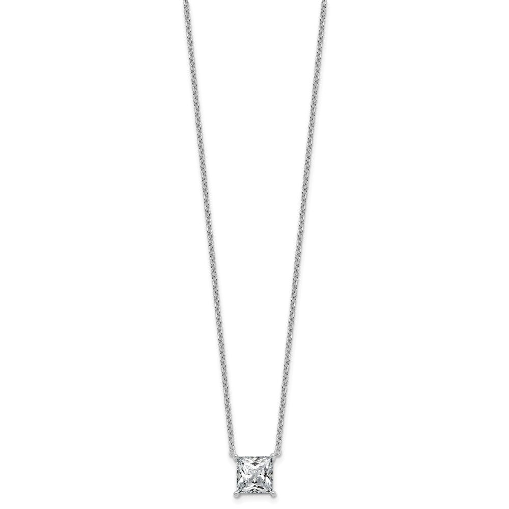 14kw 3ct Cert Lab Grown Dia VS+ F+ Princess Comp 18in Pendant Necklace