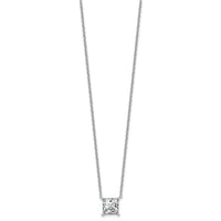 14kw 3ct Lab Grown Dia VS+ F+ Princess Comp 18in Pendant Necklace