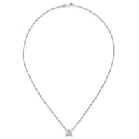 14kw 3ct Cert Lab Grown Dia VS+ F+ Princess Comp 18in Pendant Necklace