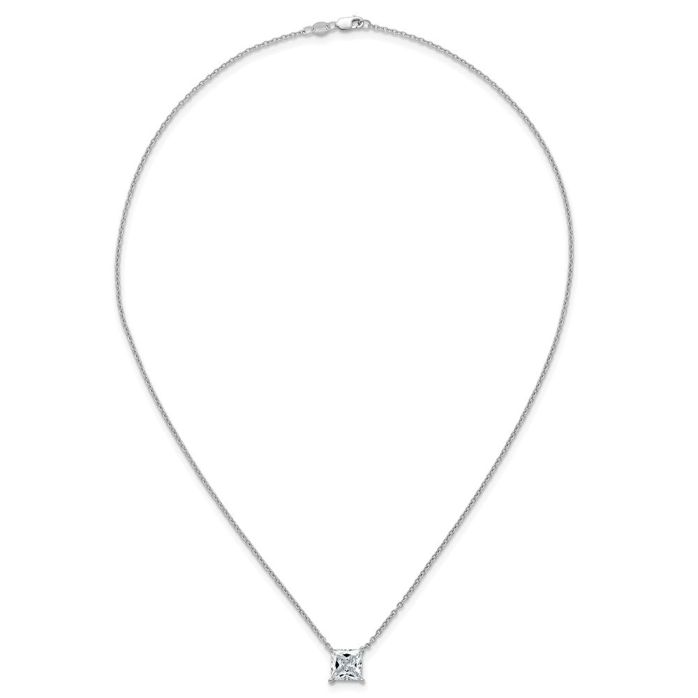 14kw 3ct Lab Grown Dia VS+ F+ Princess Comp 18in Pendant Necklace