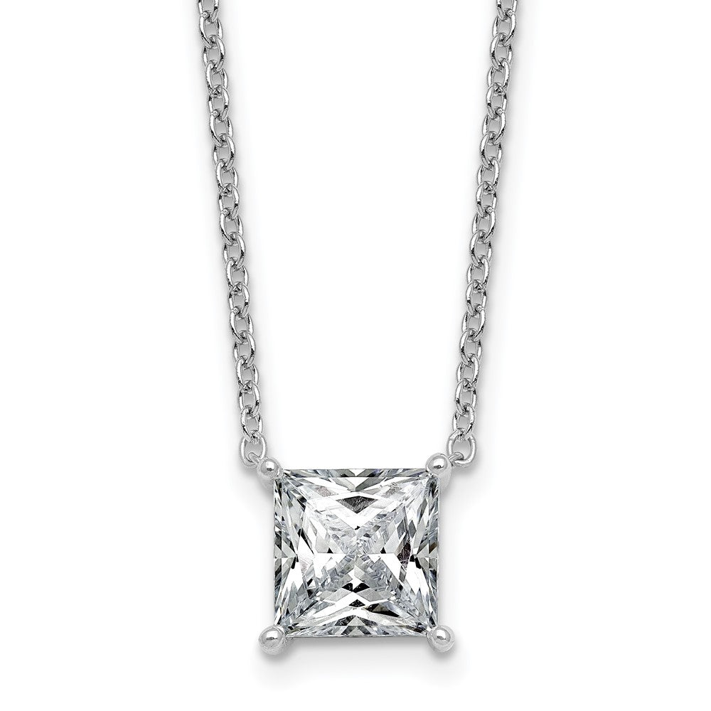 14kw 3ct Cert Lab Grown Dia VS+ F+ Princess Comp 18in Pendant Necklace