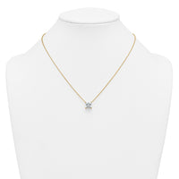 14k 3ct Cert Lab Grown Dia VS+ F+ Princess Comp 18in Pendant Necklace