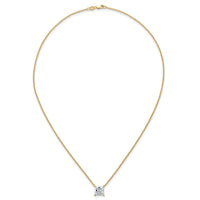 14k 3ct Lab Grown Dia VS+ F+ Princess Comp 18in Pendant Necklace