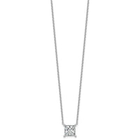 14kw 3 1/2ct Lab Grown Dia VS+ F+ Princess Comp 18in Pendant Necklace