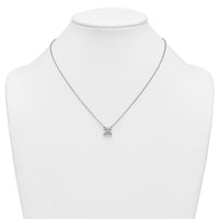 14kw 3 1/2ct Lab Grown Dia VS+ F+ Princess Comp 18in Pendant Necklace