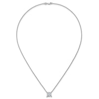 14kw 3 1/2ct Lab Grown Dia VS+ F+ Princess Comp 18in Pendant Necklace