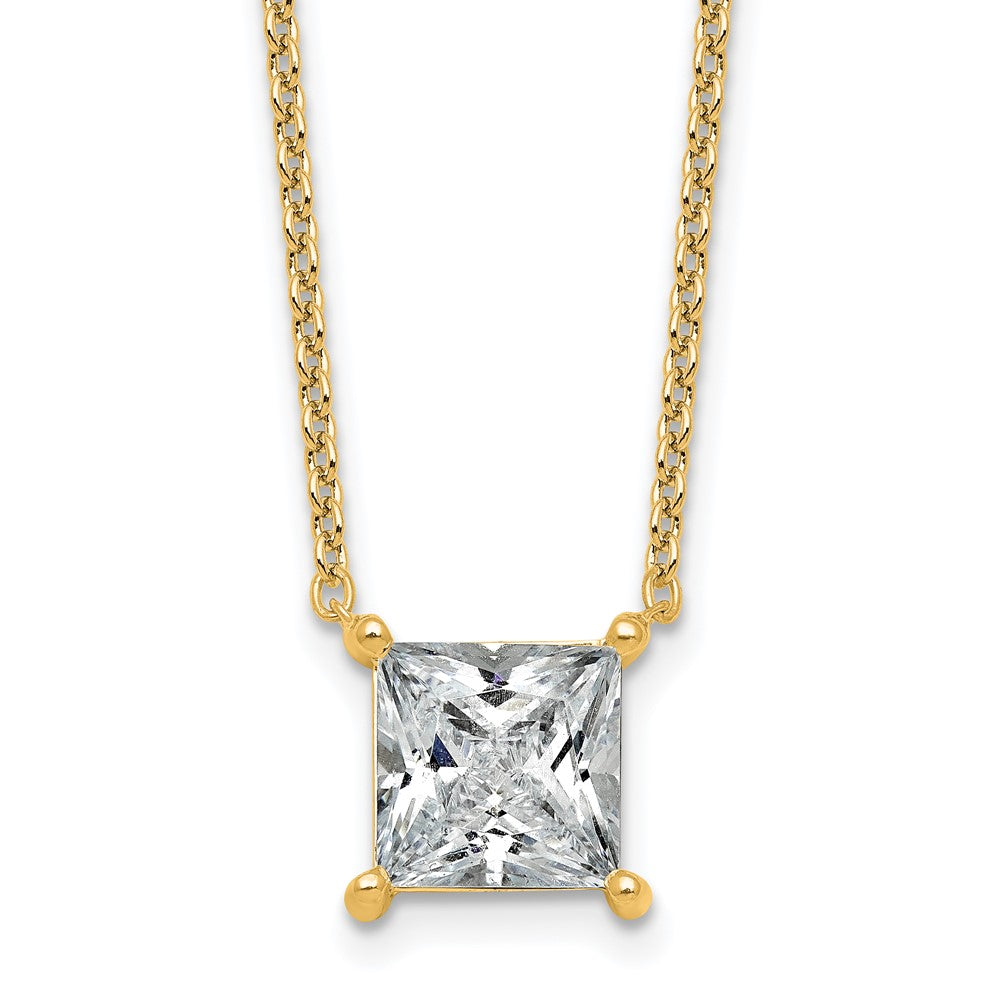 14k 3 1/2ct Princess 4 Prong Pendant Mounting