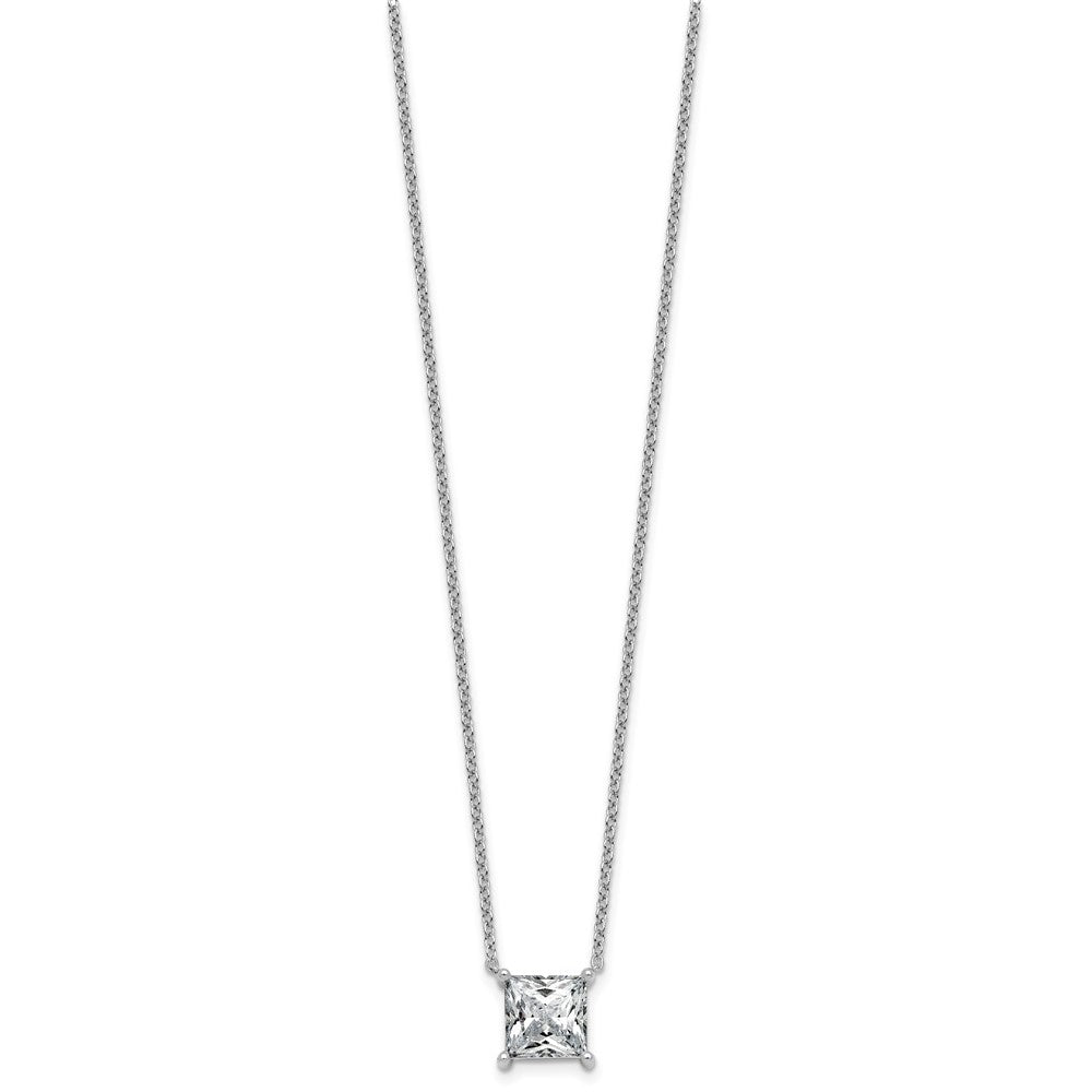 14kw 4ct Lab Grown Dia VS+ F+ Princess Comp 18in Pendant Necklace