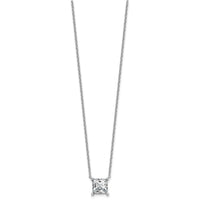 14kw 4ct Lab Grown Dia VS+ F+ Princess Comp 18in Pendant Necklace