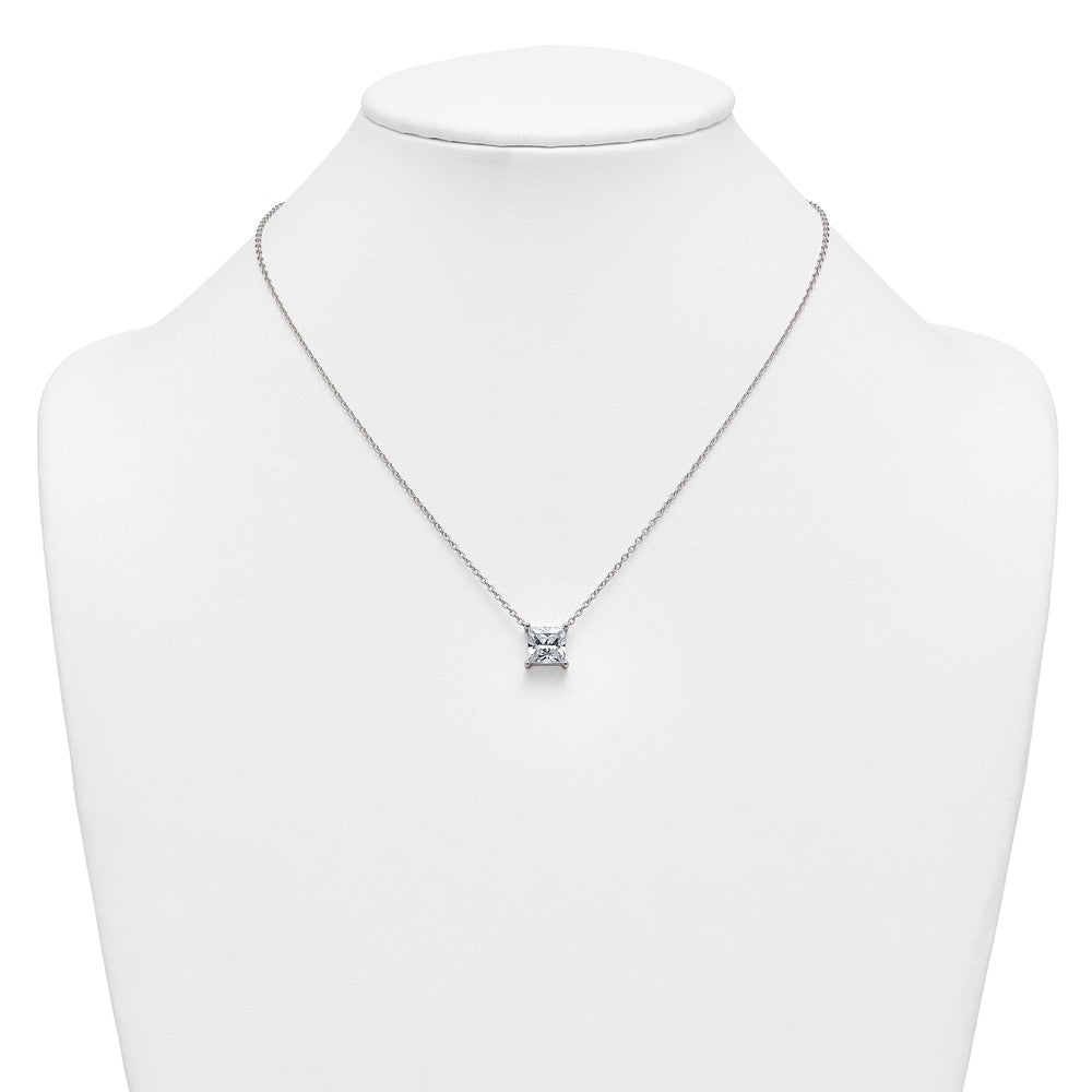 14kw 4ct Lab Grown Dia VS+ F+ Princess Comp 18in Pendant Necklace