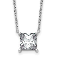 14kw 4ct Lab Grown Dia VS+ F+ Princess Comp 18in Pendant Necklace