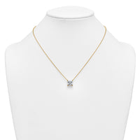 14k 4ct Cert Lab Grown Dia VS+ F+ Princess Comp 18in Pendant Necklace