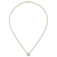 14k 4ct Cert Lab Grown Dia VS+ F+ Princess Comp 18in Pendant Necklace