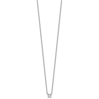 14kw 1/4ct Lab Grown Dia VS+ F+ Cushion Comp 18in Pendant Necklace
