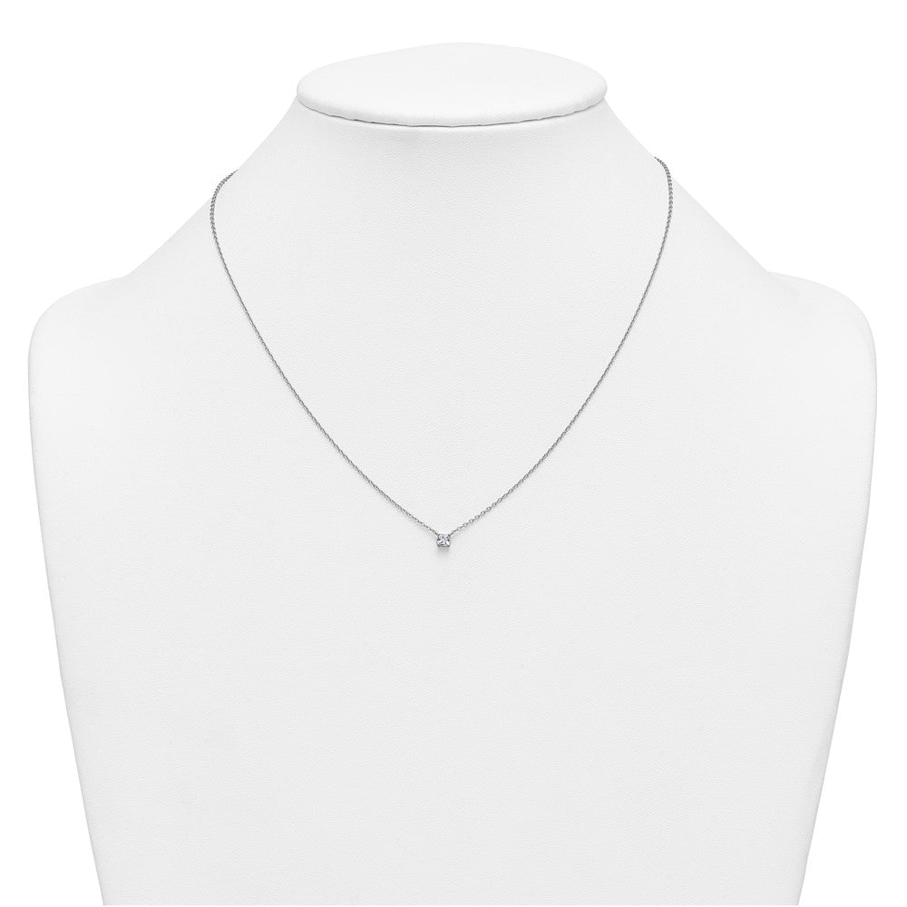 14kw 1/4ct Lab Grown Dia VS+ F+ Cushion Comp 18in Pendant Necklace