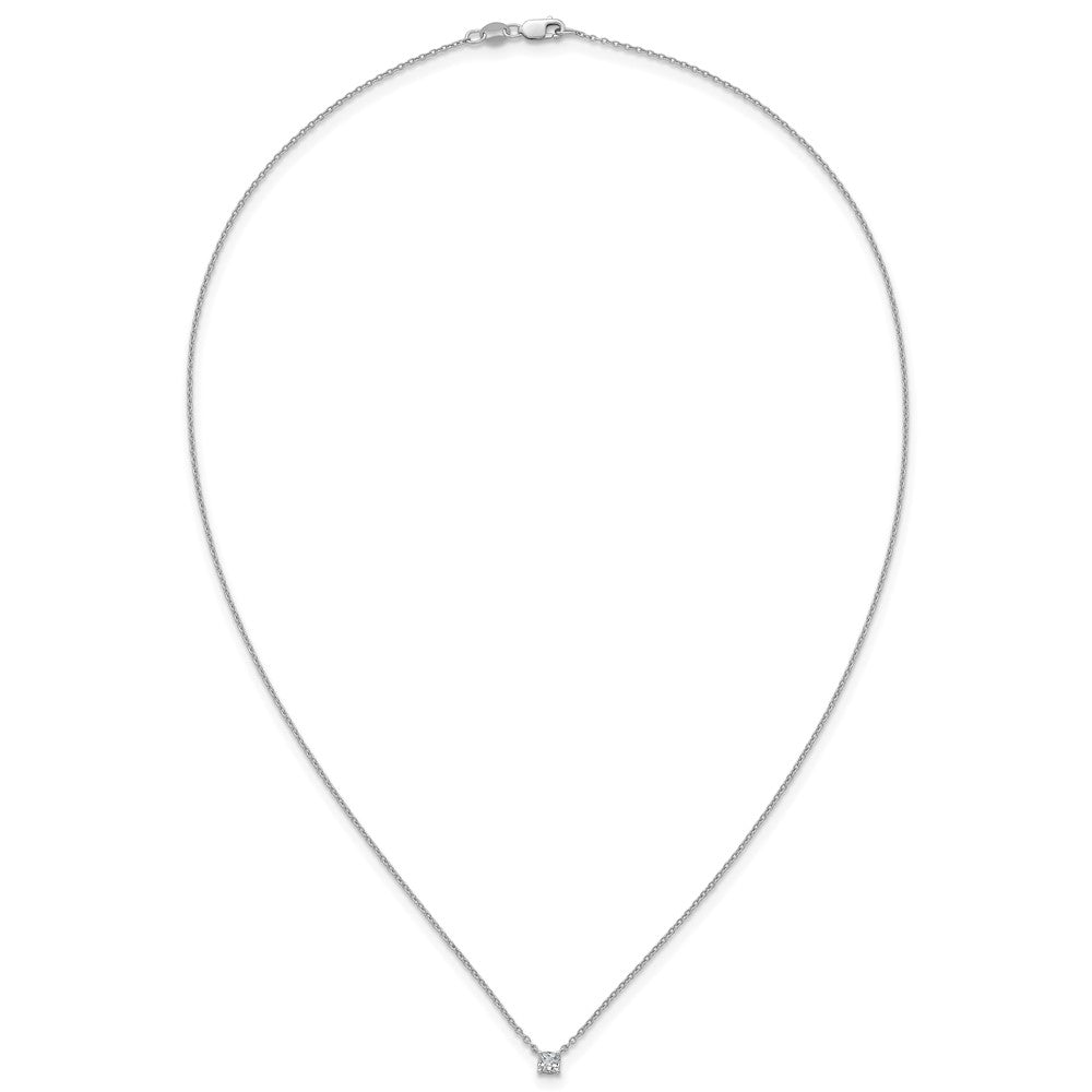 14kw 1/4ct Lab Grown Dia VS+ F+ Cushion Comp 18in Pendant Necklace