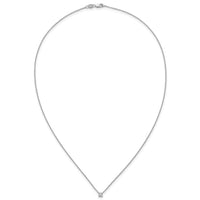 14kw 1/4ct Lab Grown Dia VS+ F+ Cushion Comp 18in Pendant Necklace