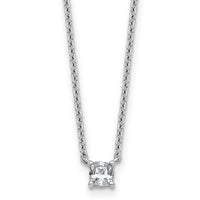 14kw 1/4ct Lab Grown Dia VS+ F+ Cushion Comp 18in Pendant Necklace