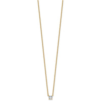 14k 1/4ct Lab Grown Dia VS+ F+ Cushion Comp 18in Pendant Necklace