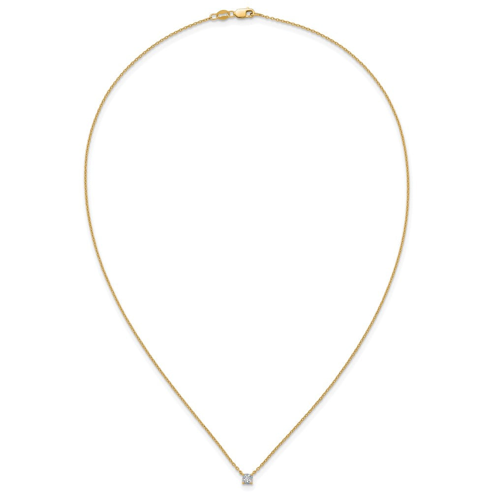 14k 1/4ct Lab Grown Dia VS+ F+ Cushion Comp 18in Pendant Necklace