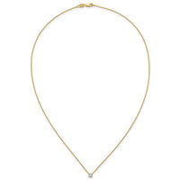 14k 1/4ct Lab Grown Dia VS+ F+ Cushion Comp 18in Pendant Necklace