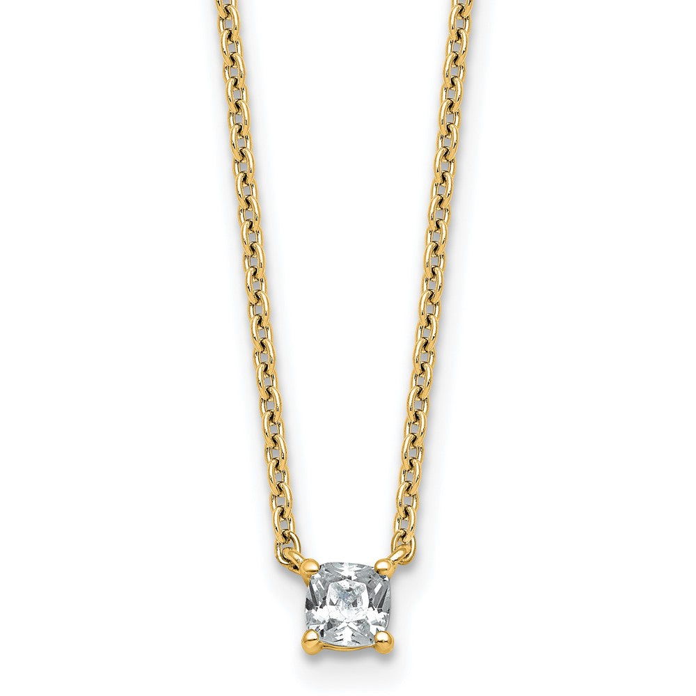 14k 1/4ct Cushion 4 Prong Pendant Mounting