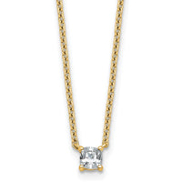 14k 1/4ct Lab Grown Dia VS+ F+ Cushion Comp 18in Pendant Necklace