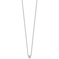 14kw 1/2ct Lab Grown Dia VS+ F+ Cushion Comp 18in Pendant Necklace