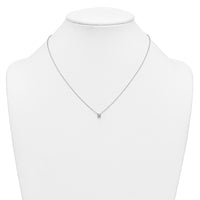 14kw 1/2ct Lab Grown Dia VS+ F+ Cushion Comp 18in Pendant Necklace