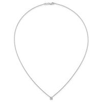 14kw 1/2ct Lab Grown Dia VS+ F+ Cushion Comp 18in Pendant Necklace