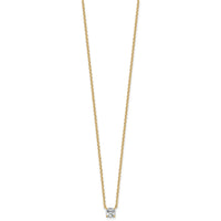 14k 1/2ct Lab Grown Dia VS+ F+ Cushion Comp 18in Pendant Necklace
