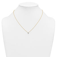14k 1/2ct Lab Grown Dia VS+ F+ Cushion Comp 18in Pendant Necklace